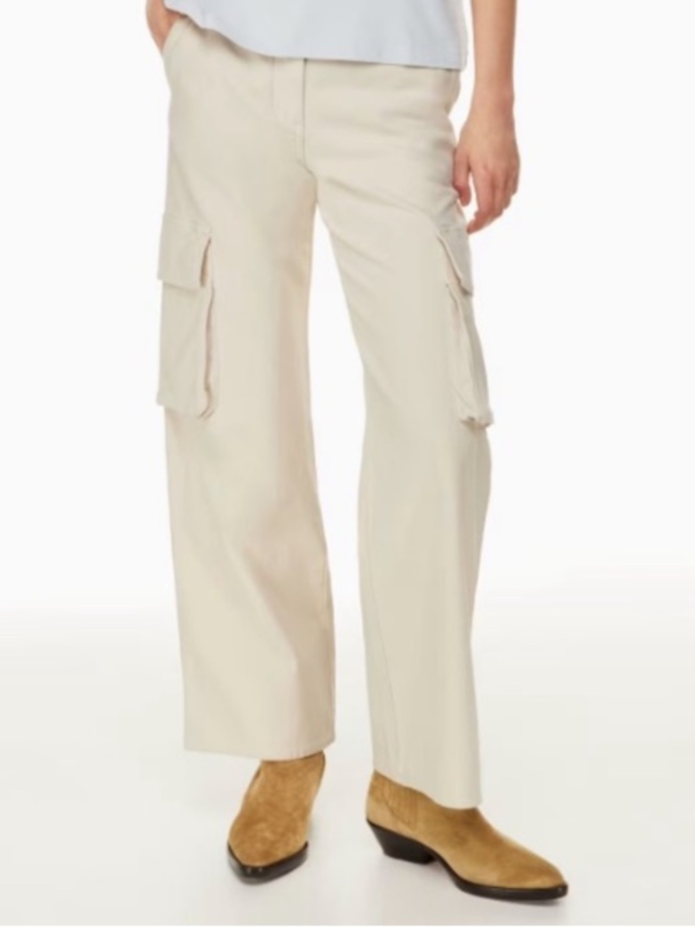 Aritzia Wilfred Free Cream Wide Leg Cargo Pants Size 27